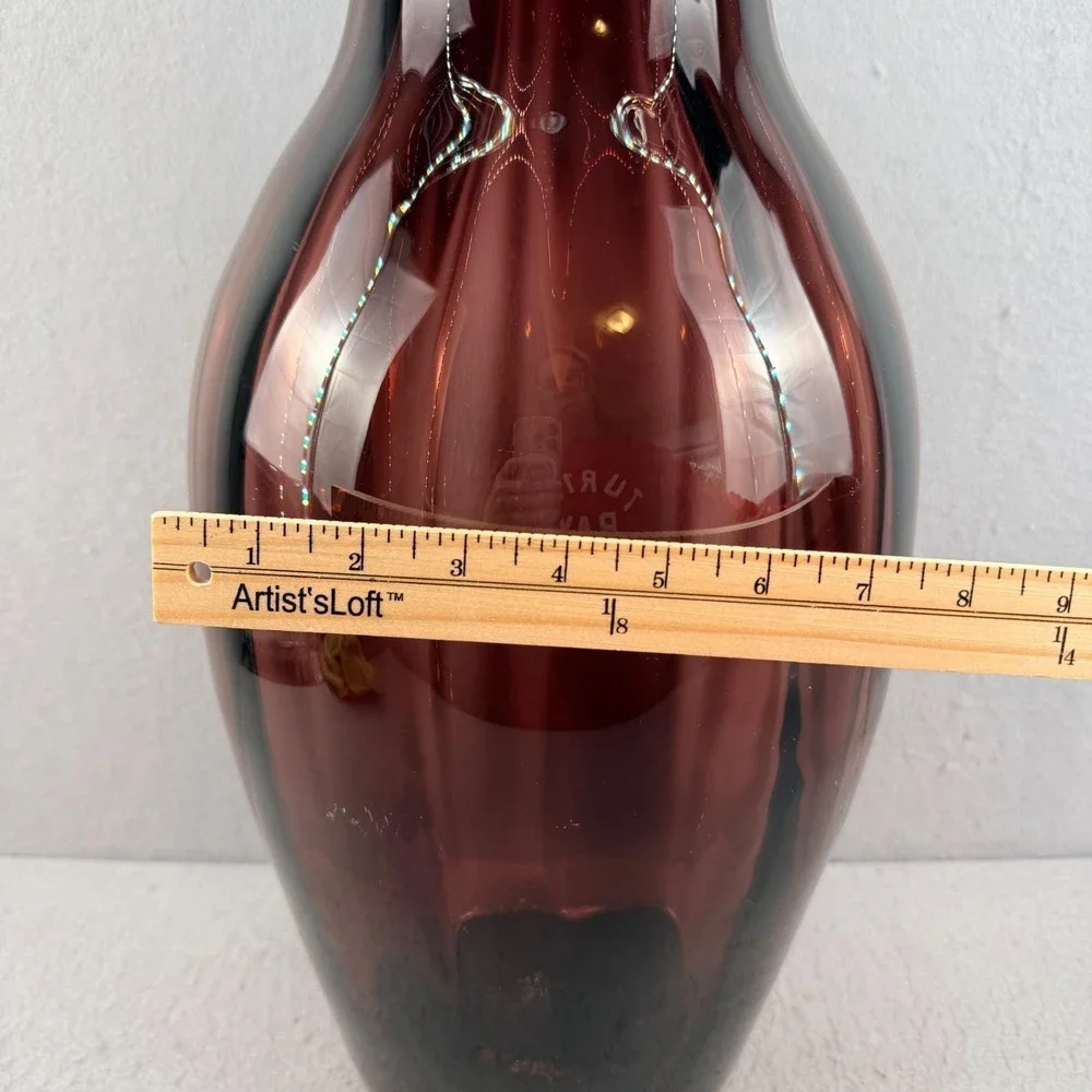 Vintage Blenko 9313 Amethyst Optic Architectural Floor Vase MCM 22